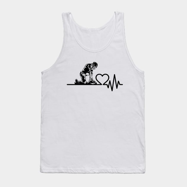 Football Player Praying Heartbeat Tank Top by Etopix